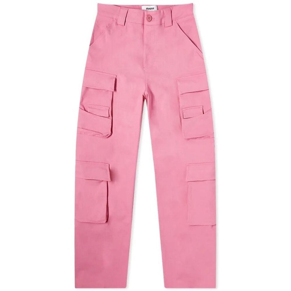 Danielle Guizio Pink Oversized Cargos